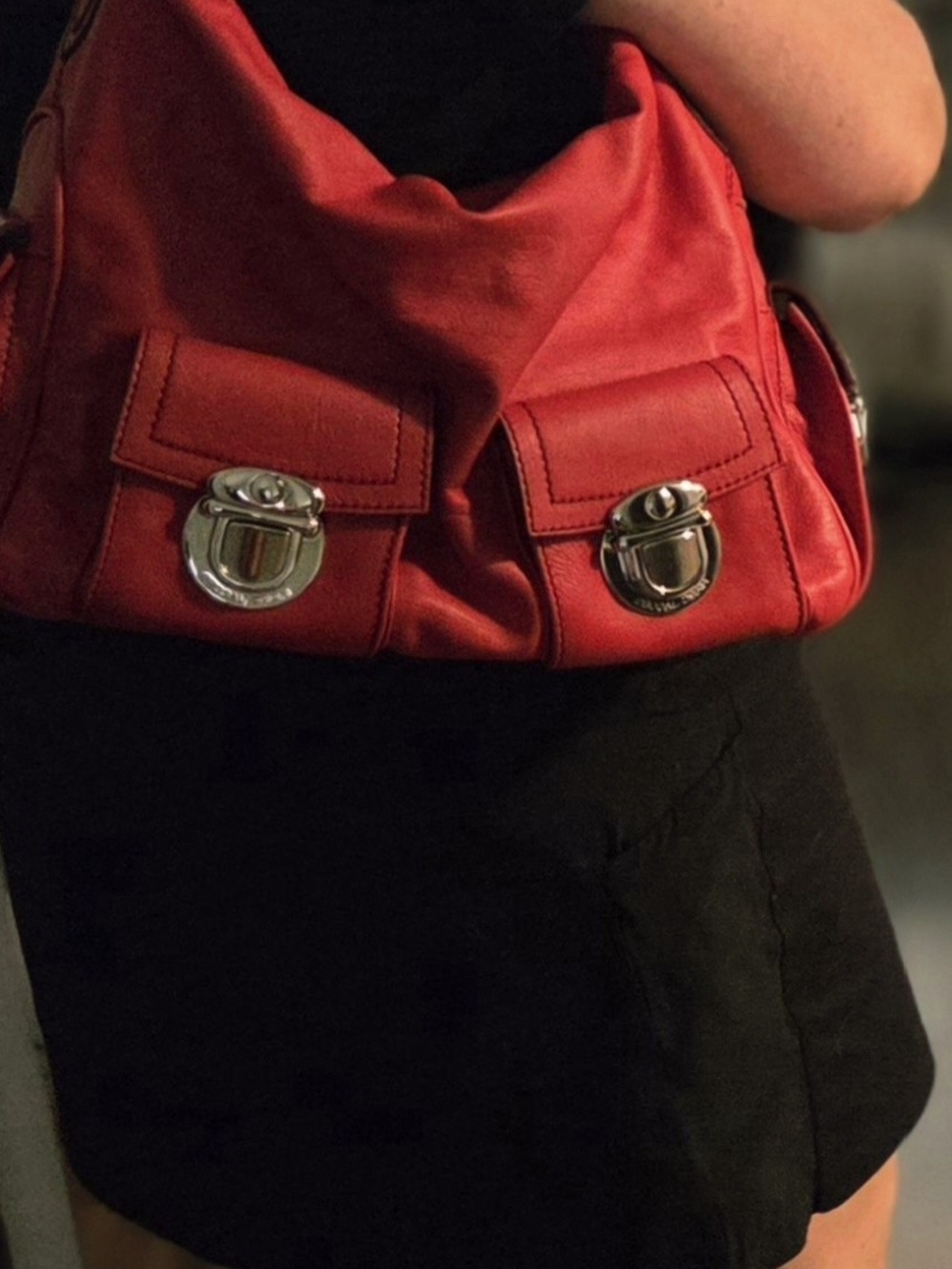 Vintage Marc Jacobs Red Leather Blake Bag with Silver Hardware. Excellent Cond.